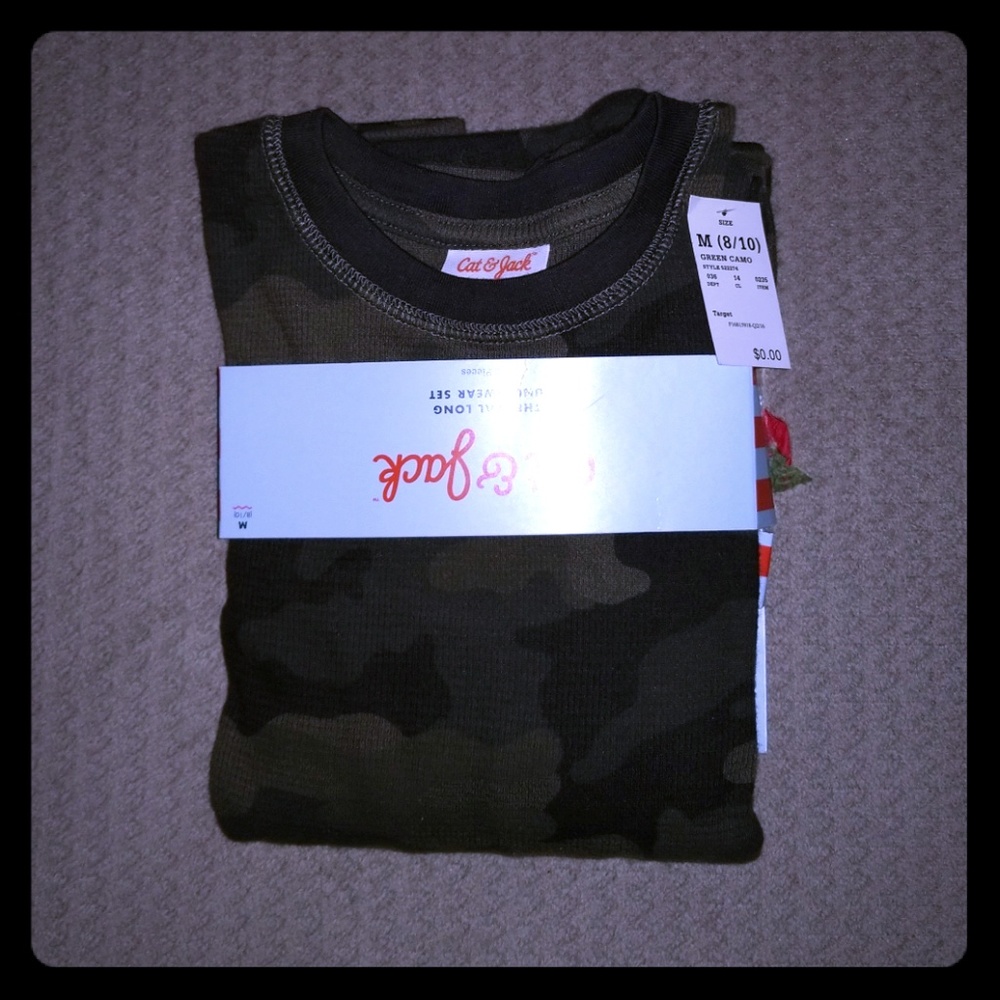 NWT green camo cat and jack pajamas